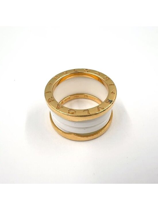 Bvlgari B-zero One 18k Pink Gold Ceramic White Ring - Picture 2 of 8